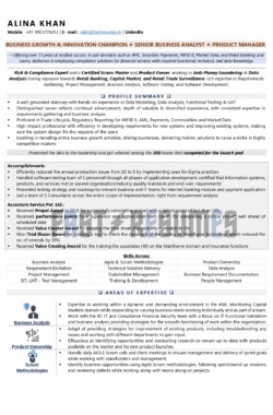 Sample Resume of Senior Business Analyst - Risk & Compliance by FastResumes