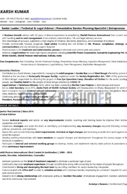 Sample Resume of Technical & Legal Advisor by FastResumes